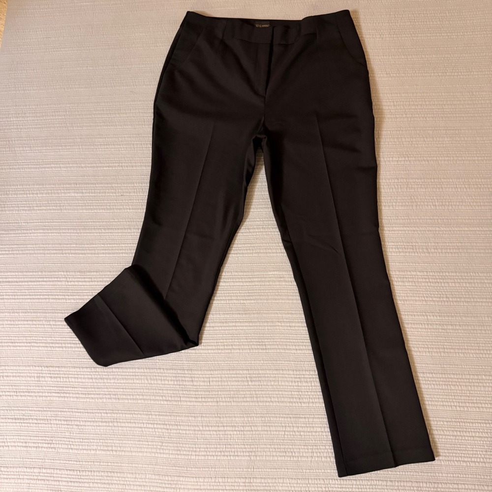 Chicos Women's So Slimming Juliet Ankle Pants Black Straight Leg Trousers Size 1